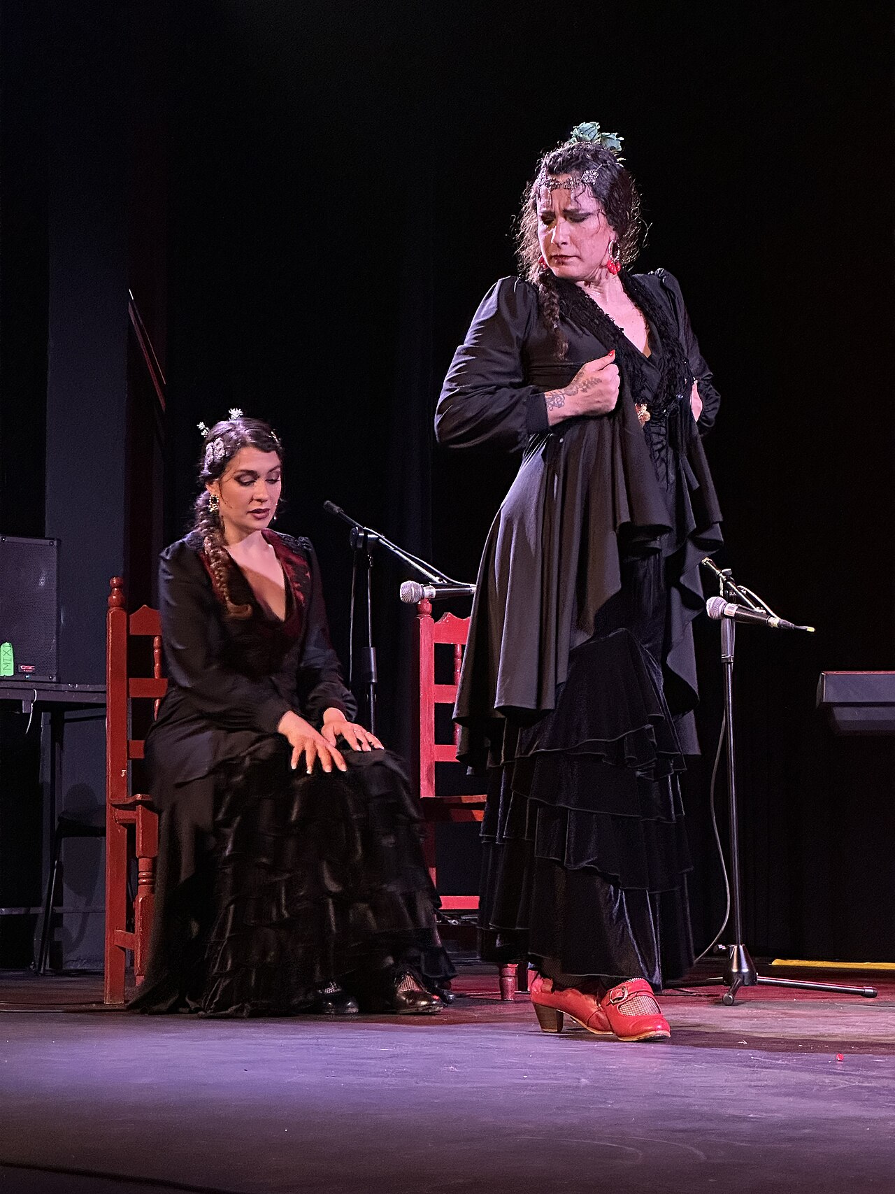Bailaora mexicana ejecutando una coreografía de flamenco