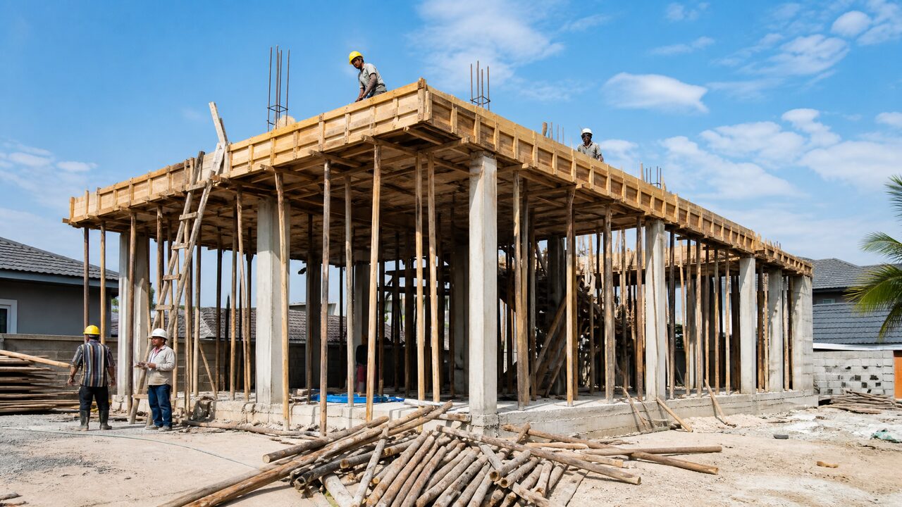 Obra residencial en construcción