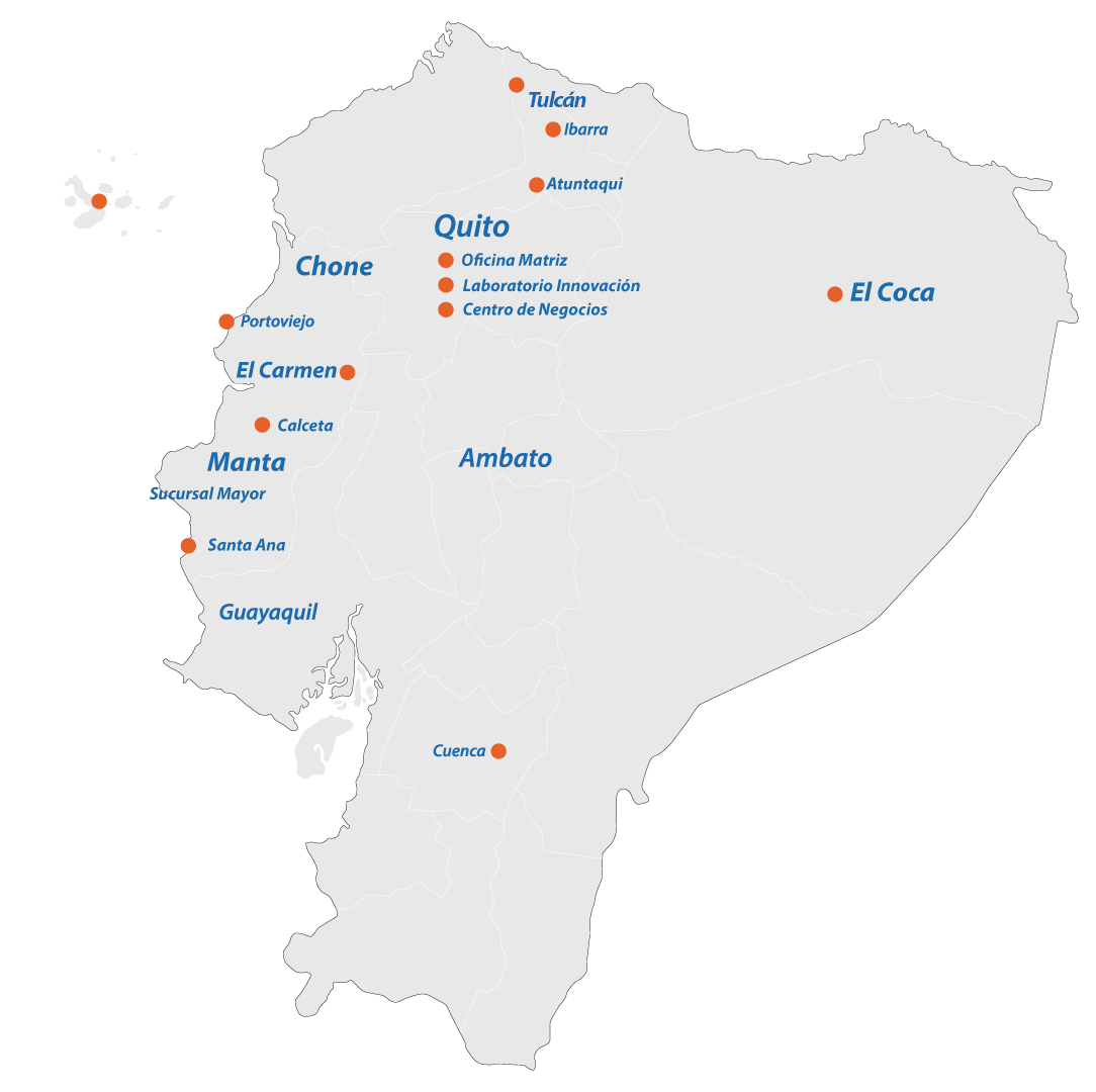 Mapa de oficinas Grupo Mancheno en Ecuador
