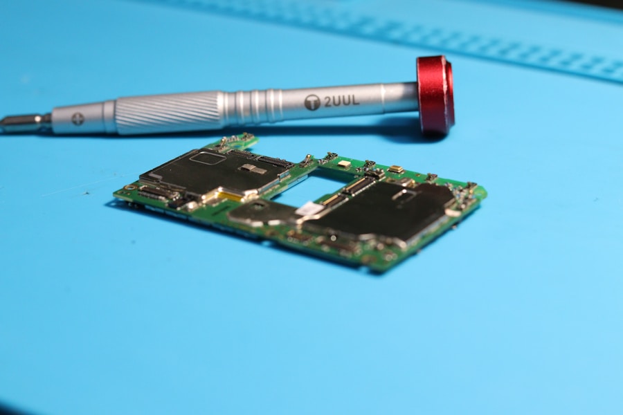 Equipo electrónico en reparación